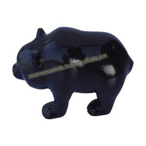 Statue d'ours en métal simple et créative Sculpture d'ours figurine d'armoire de salon décorations pour la maison ornements cadeaux - Product Image 6