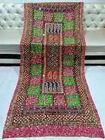 Ensembles de foulards de luxe tendance en soie pakistanaise traditionnelle, longs, multicolores, avec broderie florale et travail miroir, style ethnique