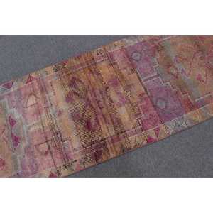 Tapis Herki 2,7 x 9,1 pieds, tapis turc vintage, tapis rayé rouge brun - Product Image 5