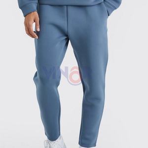 Survêtements évasés personnalisés avec fermeture éclair 500 GSM broderie détresse jambe droite survêtement sweats à capuche et ensembles de pantalons de survêtement hommes - Product Image 4