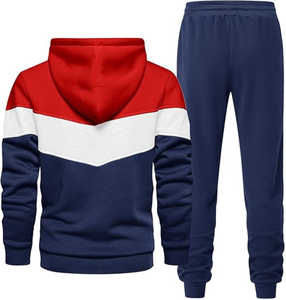 Costume sweat-shirt pour hommes, tricoté et respirant, survêtement deux pièces personnalisé avec capuche, tenue de sport décontractée pour le fitness et jogging, OEM - Product Image 6