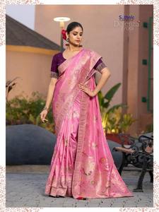 คอลเลกชั่นส่าหรีผ้าไหมโดลาที่มีศิลปะการาริแบบสามชิ้นเครื่องแต่งกายพื้นเมืองขายส่งจำนวนมากพร้อมตัวเลือก OEM ที่กำหนดเองได้ - Product Image 6