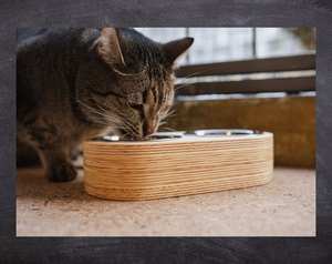Factory Wholesale Multicolor Ceramic Pet Cat <b>Dog</b> Water <b>Food</b> Bowl With Bamboo <b>Stand</b> - Product Image 3