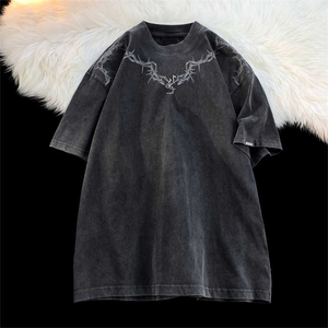 T-shirt vintage personnalisé poids lourd délavé à l'acide pour hommes soleil délavé 100% coton respirant Logo personnalisé imprimé fabuleux vêtements de travail - Product Image 2