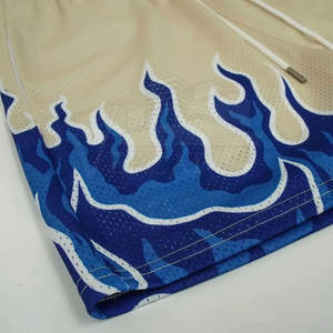 กางเกงขาสั้นออกกำลังกายลายตาข่ายสำหรับผู้ชายกางเกงขาสั้นสไตล์ไฮสตรีทออกแบบโลโก้ได้ตามต้องการ - Product Image 5