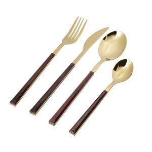 Juego de cubiertos metálicos con acabado decorativo para una presentación elegante en la mesa, que ofrece un aspecto refinado y fácil mantenimiento. - Product Image 1