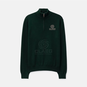 Sweat-shirt à col zippé pour homme, best-seller, 100% coton, couleur unie, manches longues, séchage rapide, fermeture éclair, automne - Product Image 1