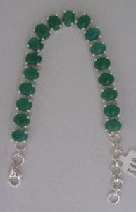 Shah Gems Women's Natural Green Onyx <b>Beaded</b> <b>Bracelet</b> 925 Sterling Silver Bohemian Trendy Style Perfect Gift Number Pattern Pearl - Product Image 1