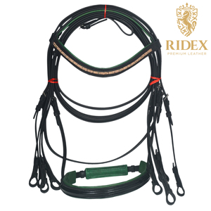 บังเหียนหนังหุ้มเบาะสีเขียวคุณภาพสูงบังเหียนแข่งม้าระดับพรีเมียมพร้อมบังเหียนประสบการณ์การขับขี่ที่ดีในราคาที่ดี - Product Image 3