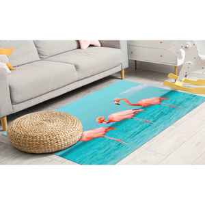 Tapis imprimé trois flamants roses : doux, tendance, pour chambre à coucher, cadeau de pendaison de crémaillère, tapis fin non tissé - Product Image 4