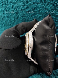 Personnalisable glacé Hip Hop 41mm cadran Moissanite diamant en acier inoxydable Couple montre pour fiançailles mariage anniversaire cadeau - Product Image 4