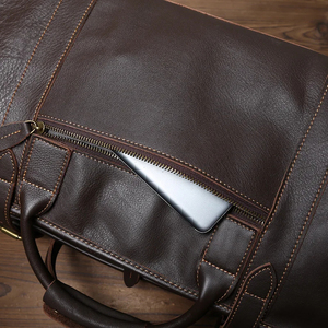 Sac de voyage pliable en cuir véritable, léger, grande capacité, écologique, avec fermeture éclair, durable - Product Image 6