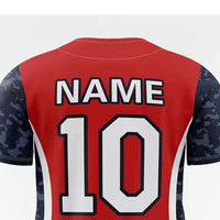 Maillot de baseball personnalisé sublimé à manches courtes avec boutons sur le devant, uniforme d'équipe