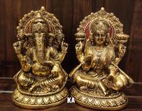 Figurines en bronze sur mesure sur le thème des dieux et déesses indiens (Ganesh Lakshmi) Feng Shui pour objets de collection d'art et décoration intérieure