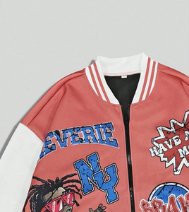 เสื้อแจ็กเก็ตใส่ได้ทั้งชายและหญิงมีสไตล์เสื้อนอกเบสบอลปักลายสำหรับทีมและสวมใส่สบายทุกวัน - Product Image 4