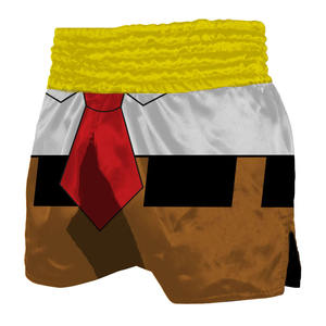 Best Selling High Quality 100% Polyester Satin Muay Thai Boxing <b>Shorts</b> for <b>Men</b> Hot <b>Shorts</b> Pattern Vintage Style <b>Elastic</b> <b>Waist</b> - Product Image 3