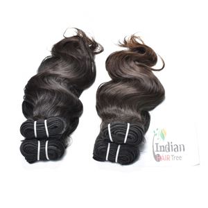 100% naturel en gros vierge brute vague de corps indien Extensions de cheveux humains simple donneur Machine Double trame couleur noire - Product Image 1