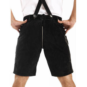 Short sur mesure pour hommes avec napperon en cuir de toile lavable lavage foncé Non toxique nouveau Design fermeture à bouton braguette en gros - Product Image 3