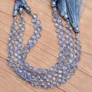 AAA + cuarzo tanzanita 5mm-6mm corazón Briolette tanzanita Color cuarzo semipreciosa piedra preciosa suelta facetada cuenta para la fabricación de joyas - Product Image 6