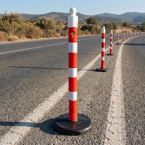 10-Piece Reflective Buoy Delineator <b>Post</b> 110 X 8 cm White Reflective Tape for Roadway & Traffic Safety - Product Image 1