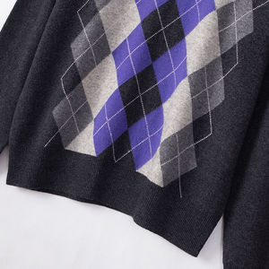 Wholesale Custom Made Men <b>Argyle</b> <b>Sweater</b> and Winter <b>Sweater</b> Round Neck Fashionable Warm and Slim Fit Pullover Stylish <b>Sweater</b> - Product Image 4