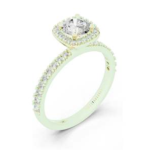 Anillo de Compromiso con Halo de Diamantes de Laboratorio de 1.17 CT para Mujer, Claridad VVS-VS EF, Oro de 18K, 14K, 10K y Plata 925, Oro Rosa, Amarillo - Product Image 5