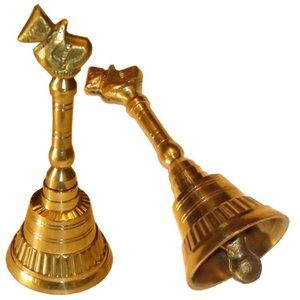 Campana de mano de latón pulido hecha a mano con mango sólido para la decoración del hogar Pooja del templo y uso ceremonial a precio de mayorista - Product Image 6