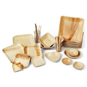 ชุดเครื่องใช้บนโต๊ะอาหารทรงสี่เหลี่ยมทำจากไม้เกรดอาหารเป็นมิตรกับสิ่งแวดล้อมใช้ในการเสิร์ฟอาหาร - Product Image 1