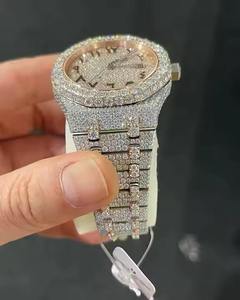 Nouvel Arrivage Élégant Montre Mécanique Automatique en Diamant Moissanite Acier Inoxydable Glacé Verre Affichage Analogique 20mm Design de Luxe - Product Image 5