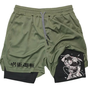 <b>Anime</b> Performance <b>Shorts</b> Printed Men GYM Casual Sports <b>Shorts</b> Workout Running Mesh 2 in 1 Sport <b>Short</b> Pants - Product Image 1