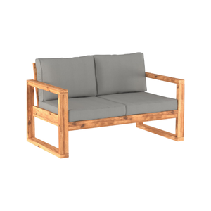 Banco Minimalista de Madera Maciza para Patio - Banco de Exterior con Cojín Grueso Extraíble para Jardín - Product Image 1