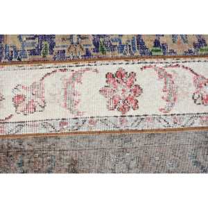 พรมข้างเตียงทรงสี่เหลี่ยมผืนผ้าพรมทอมือผ้าแจ็คการ์ด3.7ft สีฟ้าสีขาวขนาด1.7ชิ้นแบบดั้งเดิมงานเย็บปะทำจากยาง - Product Image 5