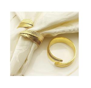 Rond de serviette Design classique fait à la main en laiton métal plaqué or finition meilleur pour anniversaire mariage cadeau porte-serviettes - Product Image 5