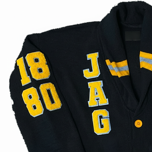 เสื้อสเวตเตอร์ถักสำหรับผู้ชายเสื้อคาร์ดิแกนผ้าแจ็คการ์ดคอปกปักลายมหาวิทยาลัยทางใต้ตามสั่ง - Product Image 2