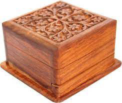 Boîtes en bois sculptées à la main florales de luxe sculptées boîte à bijoux organisateur idées cadeaux en bois pour stocker des pièces de bijoux - Product Image 1