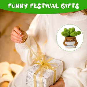 Mini Crochet plantes en pot Adorable tricoté à la main succulentes poupées de pommes de terre mignonnes et émotionnel vie positive décor cadeau adultes - Product Image 6