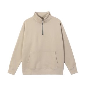 เสื้อสเวตเตอร์ขนแกะแบบสวมศีรษะมีซิปมีฮู้ดคอเสื้อคอสูงคอลูกเรือครึ่งซิปมีฮู้ดสำหรับผู้ชาย/ผู้หญิงสำหรับ1/4ออกแบบได้ตามที่ต้องการ - Product Image 4