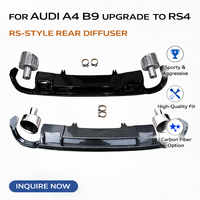 Nouveau diffuseur arrière poli haute brillance pour Audi A4 B9 2017-2020 |   Pare-chocs style RS4 avec clips |   Remplacement de type OEM à clipser