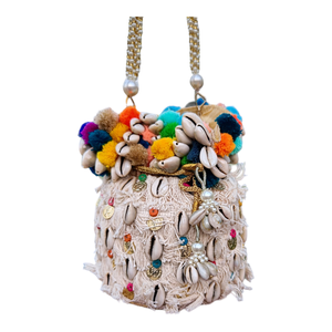 Dernier modèle de sac à main en coquillage perlé pour femmes Fabriqué en Inde Type de fermeture ouverte Vente en gros Prix d'exportation - Product Image 1