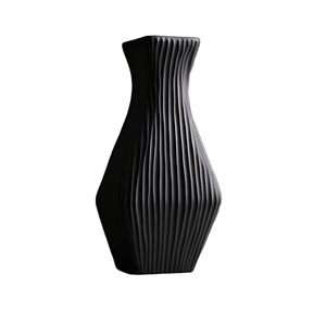 Black Metal Decorative <b>Vase</b> with Aluminum <b>Floor</b> <b>Vase</b> and Geometric Design for Luxury Contemporary Home & Office Decor - Product Image 3