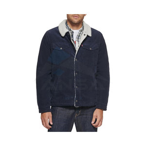 Veste de camionneur en velours côtelé doublée de sherpa pour homme, vêtement d'extérieur décontracté chaud pour l'hiver, coupe classique, grande taille, boutonnière classique, vêtement de travail - Product Image 1