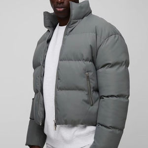 Chaqueta acolchada de fondo corto de lana duradera y acogedora de alta calidad, cuello levantado transpirable impermeable para chaqueta acolchada al aire libre - Product Image 1