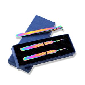 Ensemble de pinces à cils de qualité supérieure avec emballage cadeau de luxe, vente en gros OEM, outils d'extension de cils en vrac pour les professionnels - Product Image 2