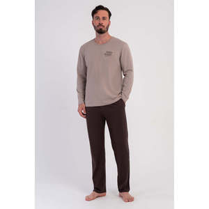 Ensemble de pyjama pour homme CEPLI P.SUPREM BATTAL XXL à col rond et manches longues - FUME - FUME - Product Image 1