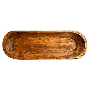 Longs bols à pâte en bois faits à la main de forme rectangulaire avec poignées pour vaisselle de comptoir décoration de la maison bols à pâte en bois - Product Image 5