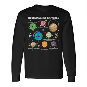 Neurodiverse Universe Planet Autism Awareness T-shirt à manches longues Support Squad - Product Image 2