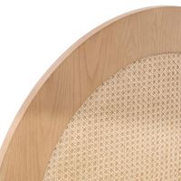 Lit superposé moderne pour enfants Dyno en pin massif avec tête de lit en rotin tressé, finition naturelle, couleur personnalisable, idéal pour appartement