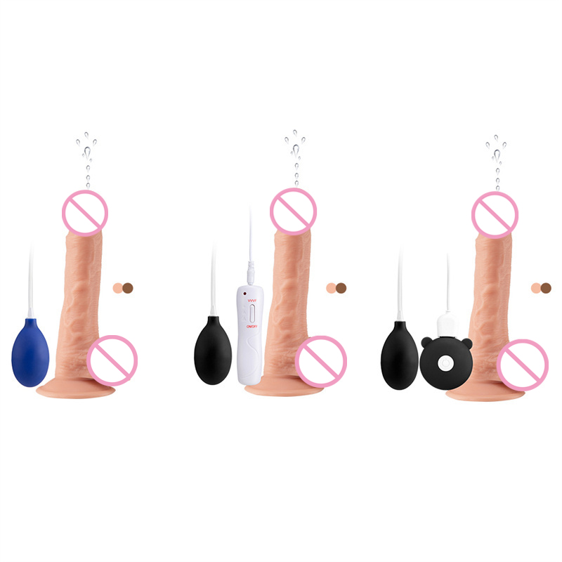 Usb Oplaadbare Vrouwelijke Masturbator Sex Speelgoed Water Spray Simulatie Echte Spier Tirannen Dildo Vibrator Spuitende Dildo