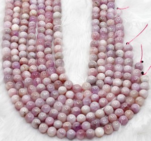 Piedra Preciosa Natural, Pura y Auténtica de Kunzita de 8MM, Cuentas Redondas RB-KUN-8 para la Fabricación de Joyería de la Marca Anshul Impex - Product Image 4