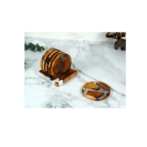 Sous-verre multicolore en bois et résine, forme carrée, tasse à thé, sous-verre à faible coût, ustensiles de cuisine et vaisselle pour Restaurant, hôtel, maison - Product Image 6